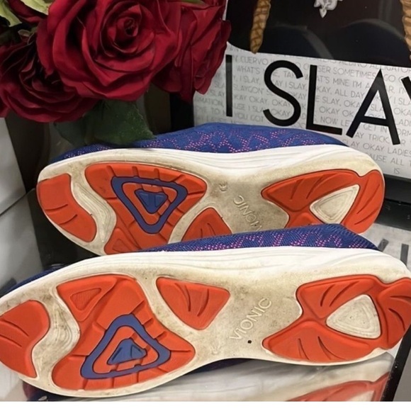 Women's Blue and Orange Slip-On Shoes - Picture 6 of 6